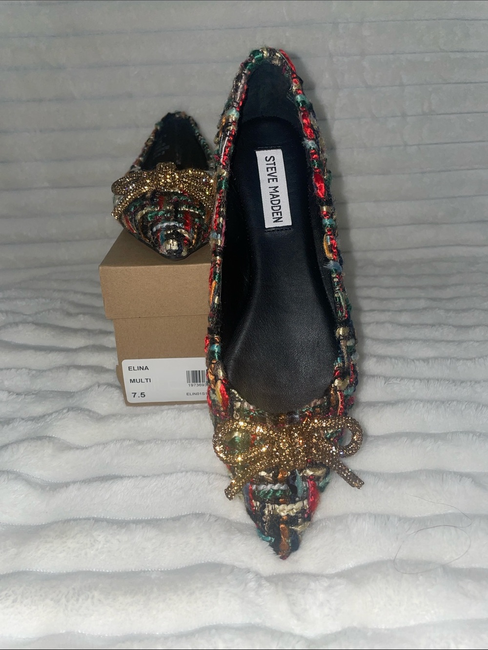 Steve Madden Elina Multi-Color Embellished Pointed Toe Flats